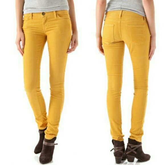 NWT Anthropologie Current Elliot The Skinny Cords Fall Casual Jean Marigold - Picture 1 of 13